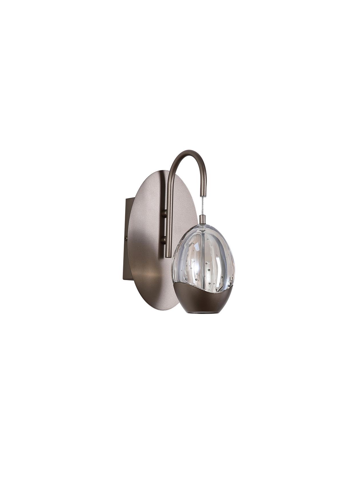 Led-wandleuchte Charm Champagner Beige Transparent - Champagner/Transparent, Trend, Glas/Metall (25,5/13/19cm)