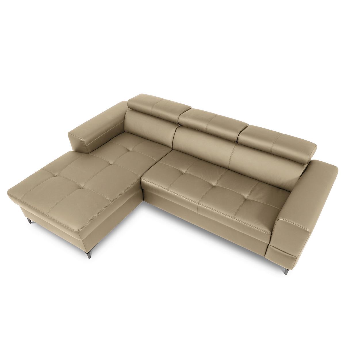 Ecksofa Torino Teilleder Hellgrau 173x247 - Hellgrau/Schwarz, Design, Leder/Textil (173/247cm) - Livetastic