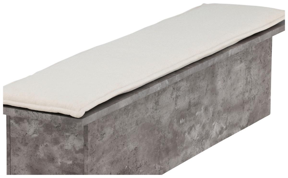 Sitzbank Kellogg - Weiß/Grau, Design, Holzwerkstoff/Textil (160/45/40cm) - Livetastic