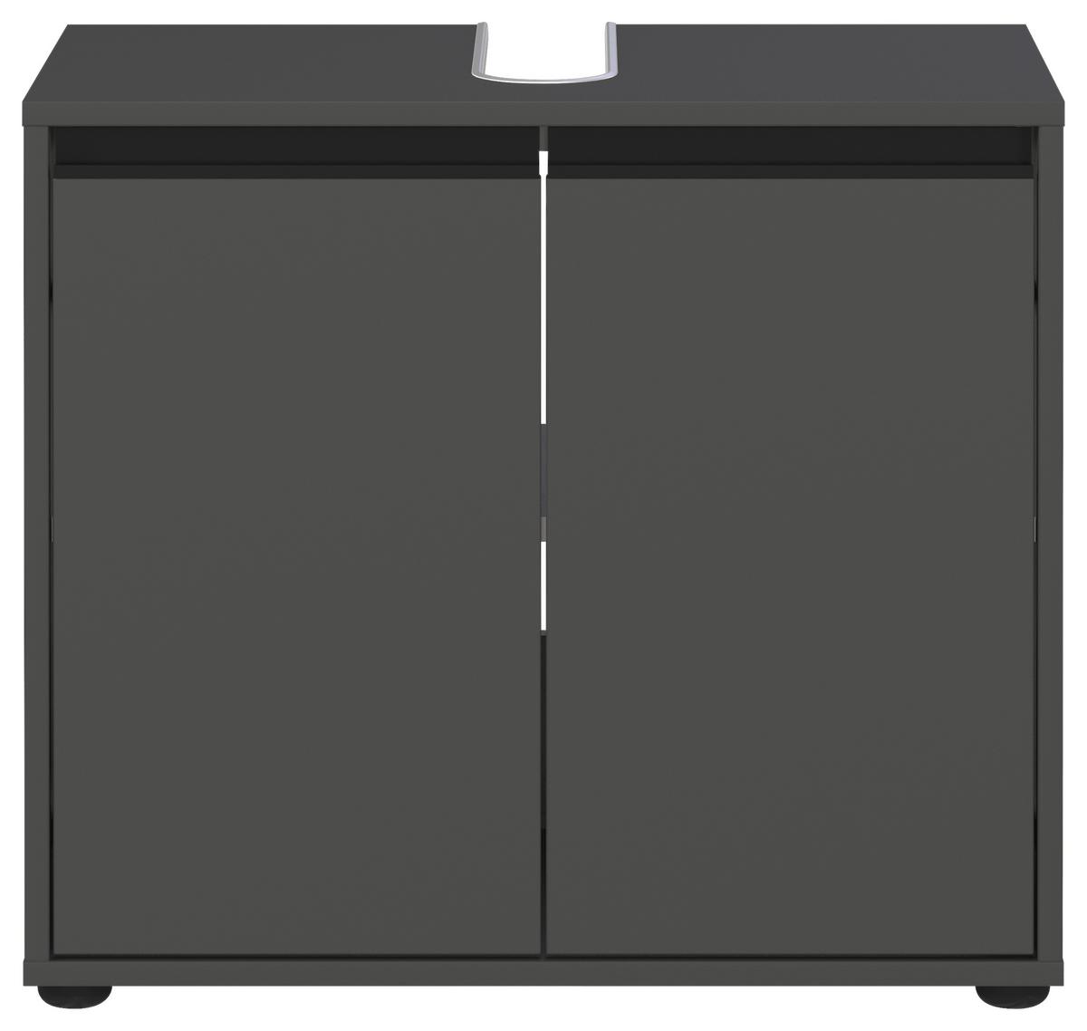Waschbeckenunterschrank Gw-Lemont Graphitfarben - Schwarz/Graphitfarben, MODERN, Holzwerkstoff (63/55/34cm) - Germania