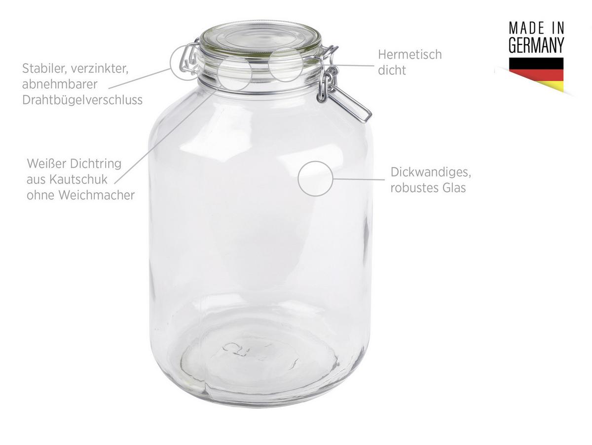 Einmachgläser 2er-set Gothika Je Ca. 4,8 Liter Auslaufsicher - Transparent, Basics, Glas (4800ml) - Mäser