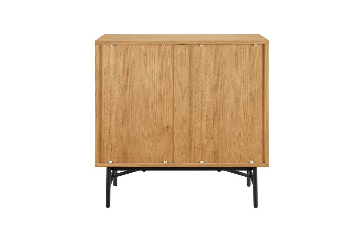 Kommode Schwarz, Eiche Dekor B: 80cm - Eichefarben/Schwarz, Design, Holz/Holzwerkstoff (80/80/40cm) - Livetastic