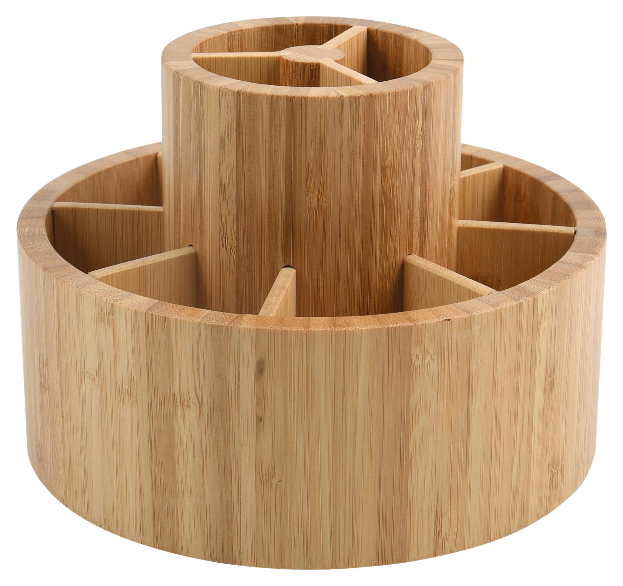 Kosmetik-organizer Isalys - Hellbraun, KONVENTIONELL, Holz (20/20/15.3cm) - Spirella