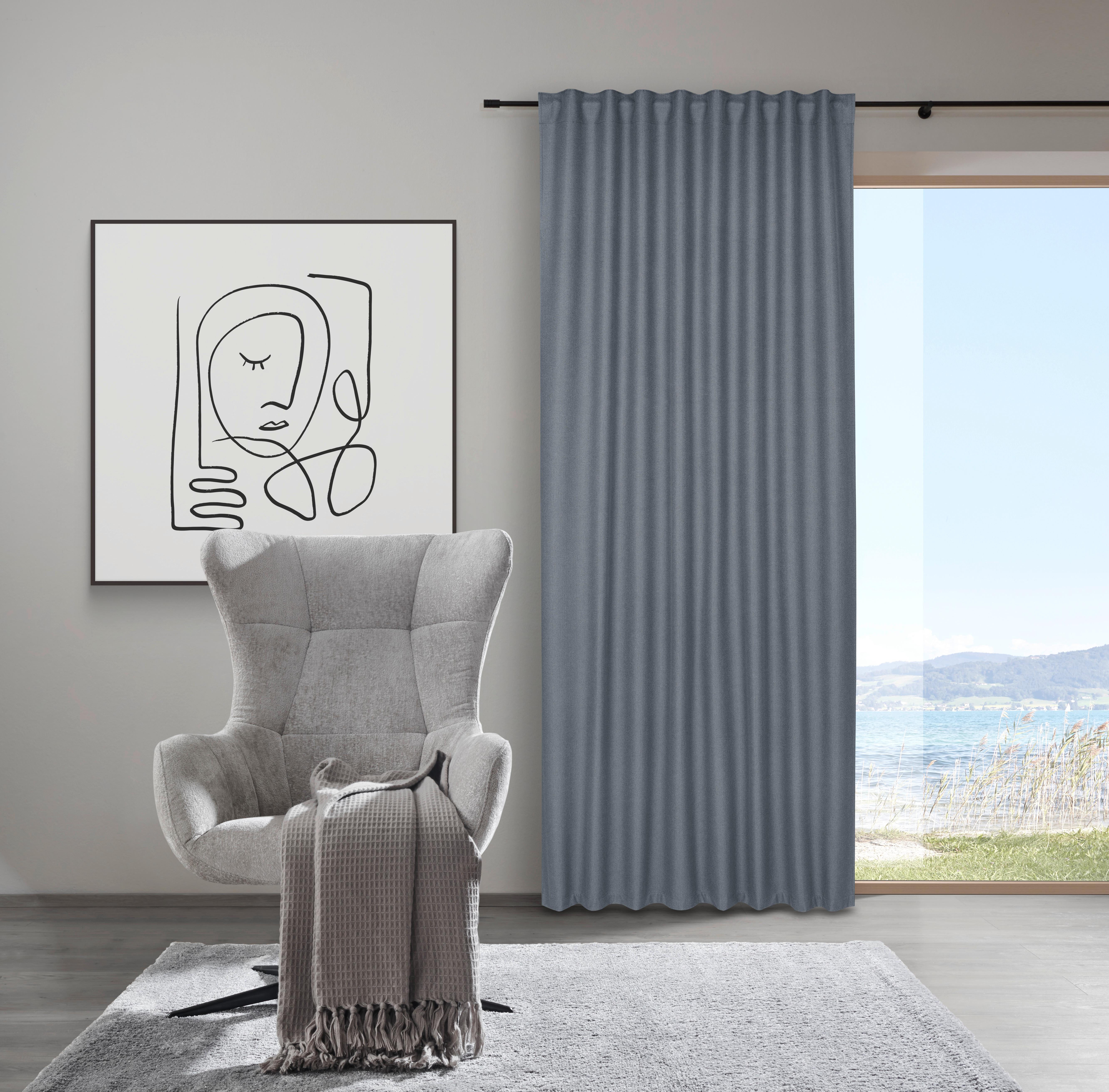 Zatemňovací závěs Allan, 135/255cm, šedá - šedá, Romantický / Rustikální, textil (135/255cm) - Premium Living