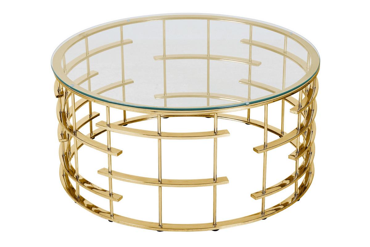 Couchtisch Goldfarben L: 90 Cm - Goldfarben, Design, Glas/Metall (90/90/42cm) - Livetastic