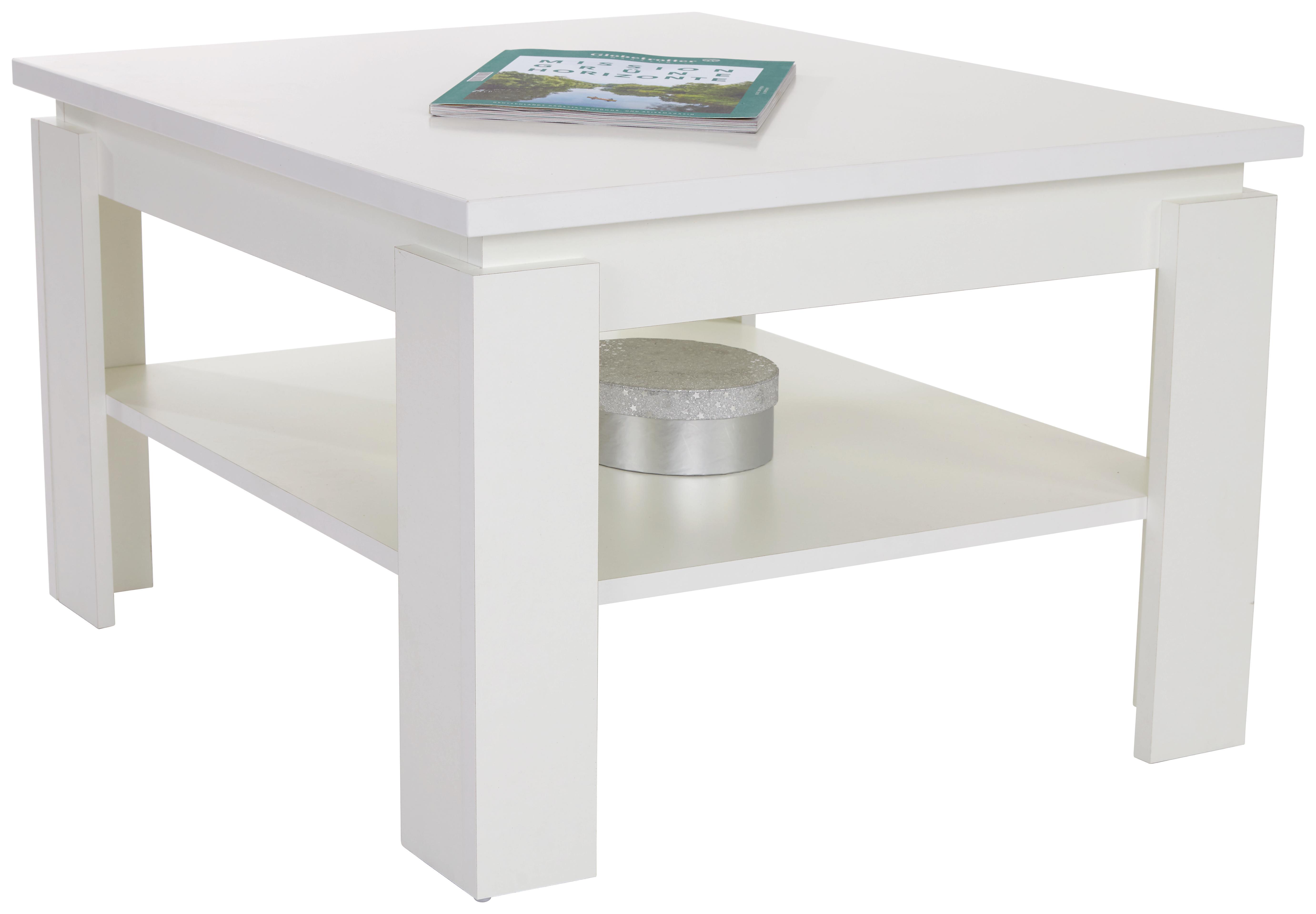 Dohányzóasztal Nizza 1 - Fehér, modern, Faalapú anyag (70/45/70cm)