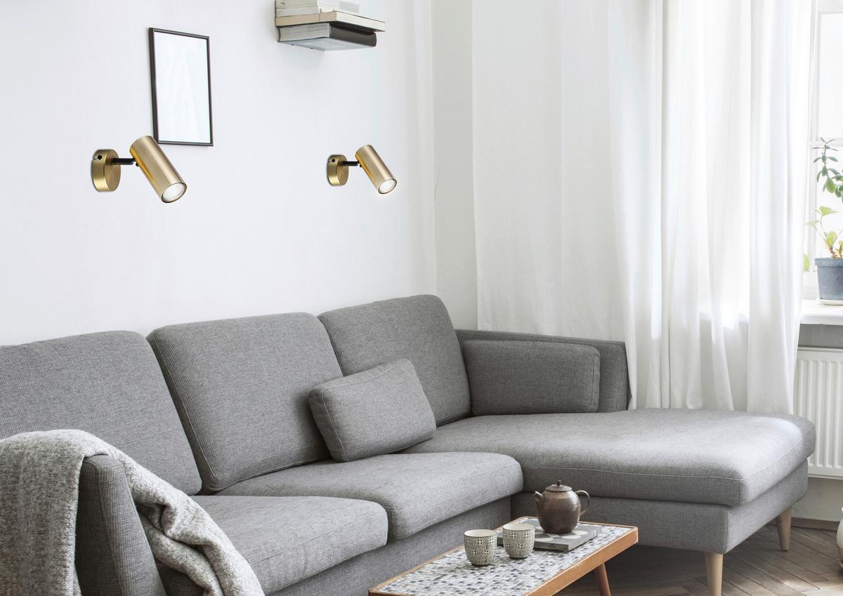 Wandstrahler 91-01702 - Messingfarben, KONVENTIONELL, Metall (16/8/14cm)