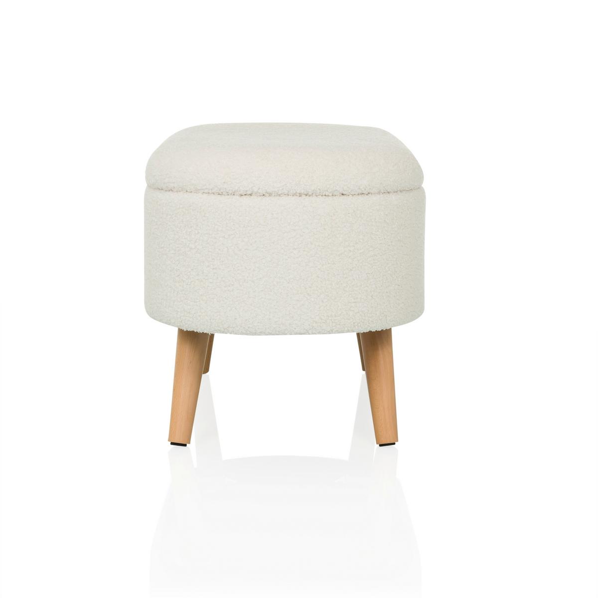 Hocker Storiano Weiß B: 82 Cm - Eichefarben/Weiß, MODERN, Textil (82/43/47cm) - MID.YOU
