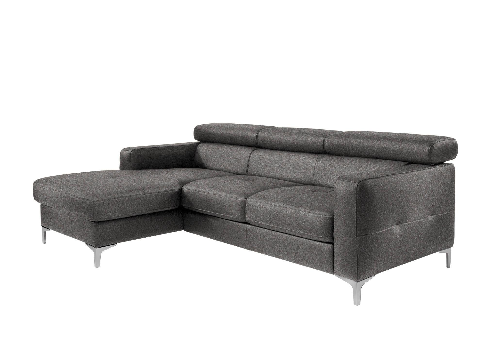 Ecksofa Sammy Graubraun - Chromfarben/Graubraun, Design, Textil (169/226cm) - Livetastic