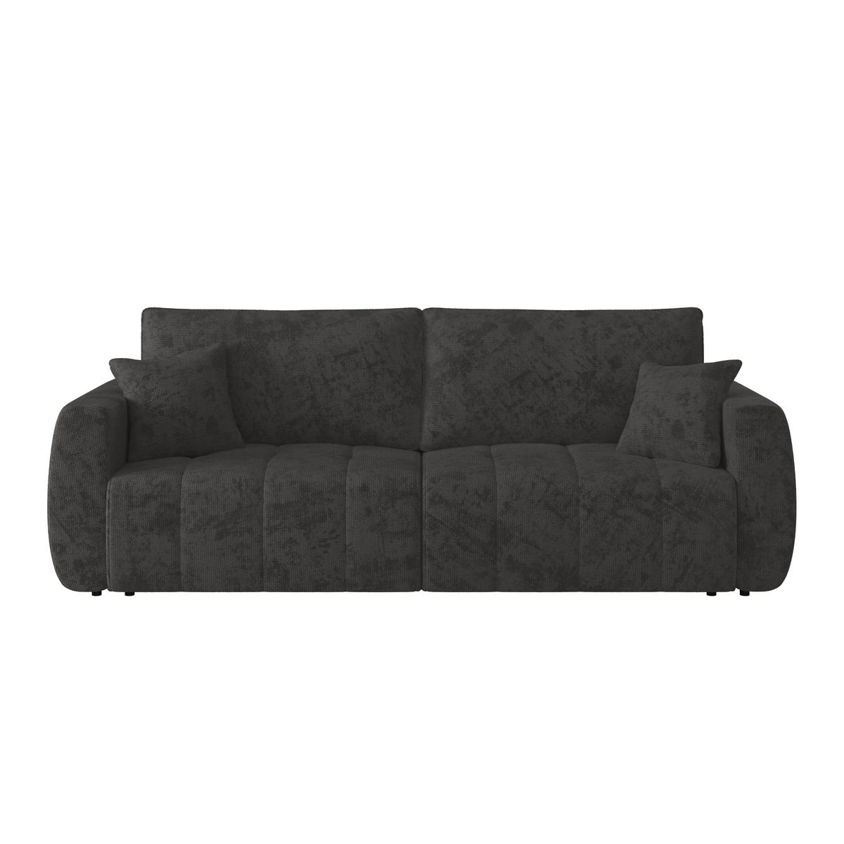 Schlafsofa Bali - Schwarz/Graphitfarben, MODERN, Holz/Textil (245/74-90/104cm) - Luca Bessoni
