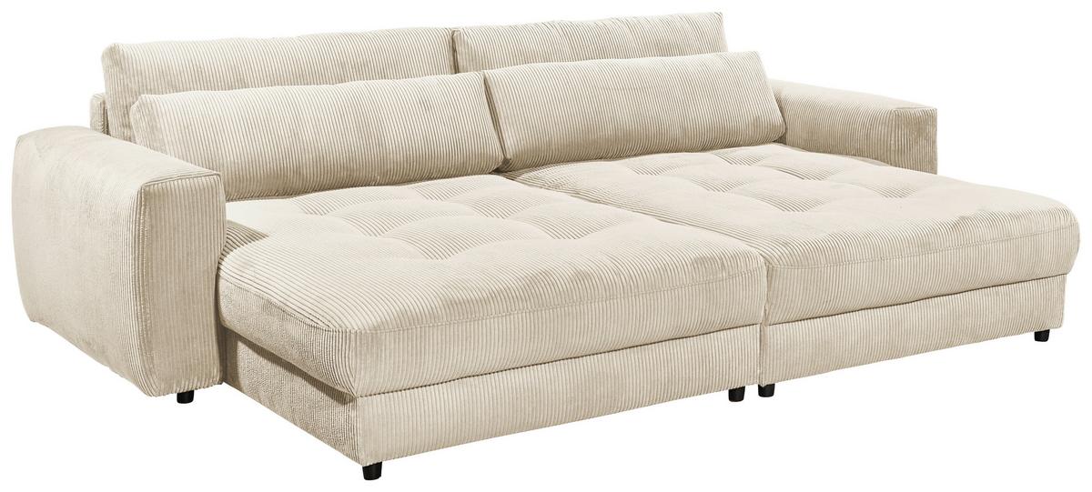 Mega pohovka LOVESEAT krémová - čierna/krémová, Konventionell, kompozitné drevo/textil (292/90/194cm) - MID.YOU