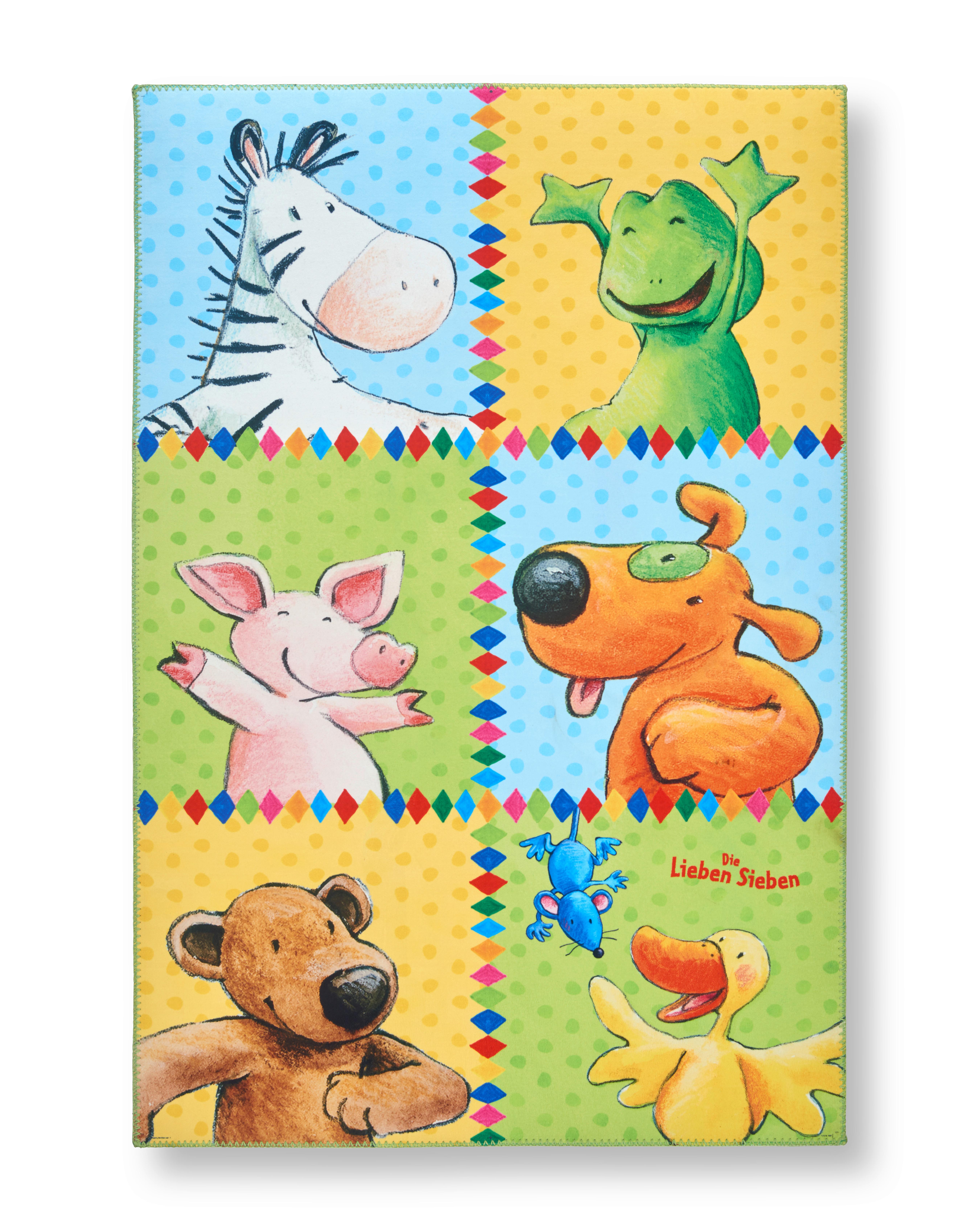 Kinderteppich Tierdesign Multicolor Tierfreunde - Multicolor, MODERN, Textil (80/120cm)