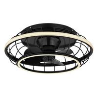 Deckenventilator 03637 - Opal/Schwarz, Design, Kunststoff/Metall (50/18cm) - Globo