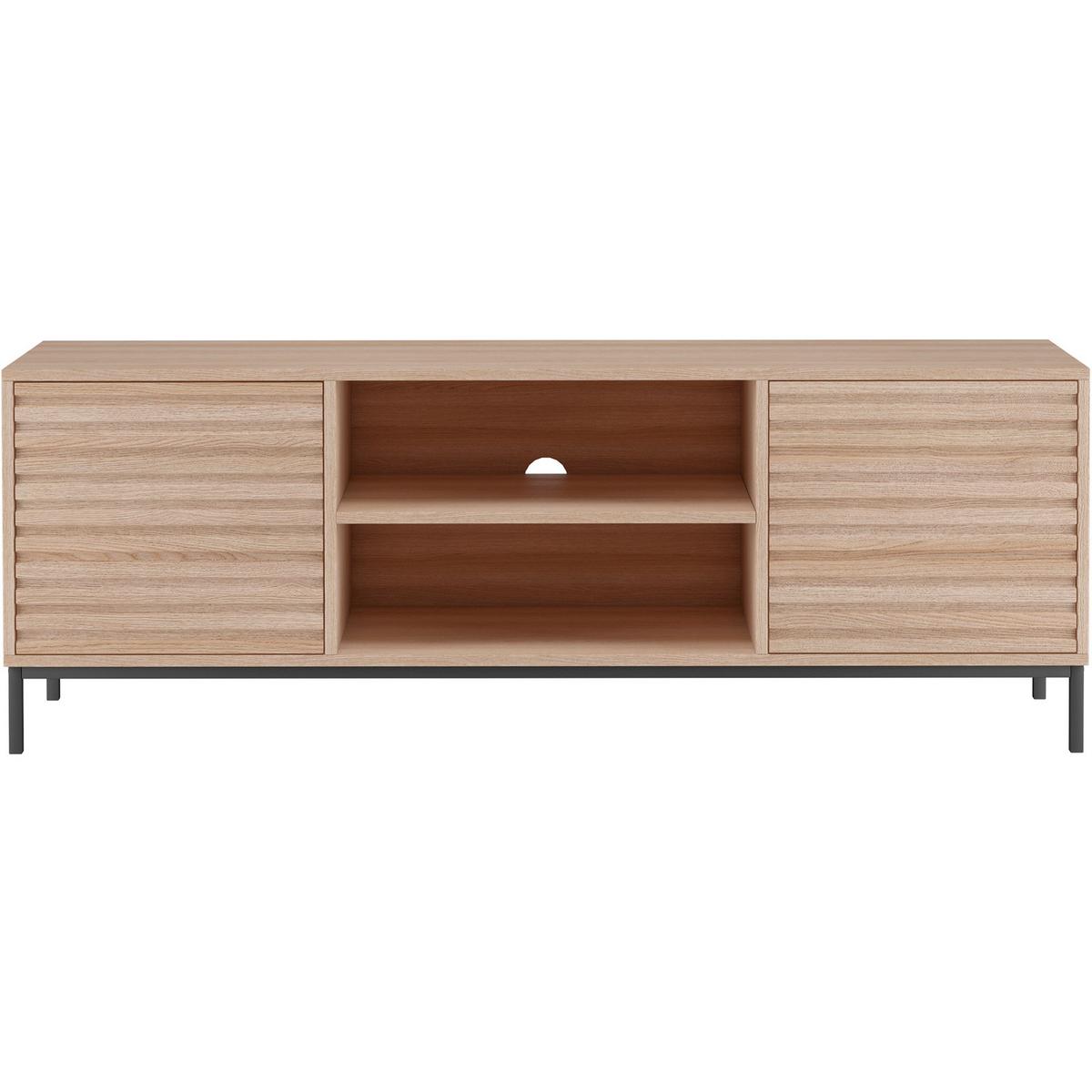 Lowboard Celine Naturfarben B: 140 Cm - Schwarz/Naturfarben, Design, Holzwerkstoff (140/50/40cm) - MID.YOU