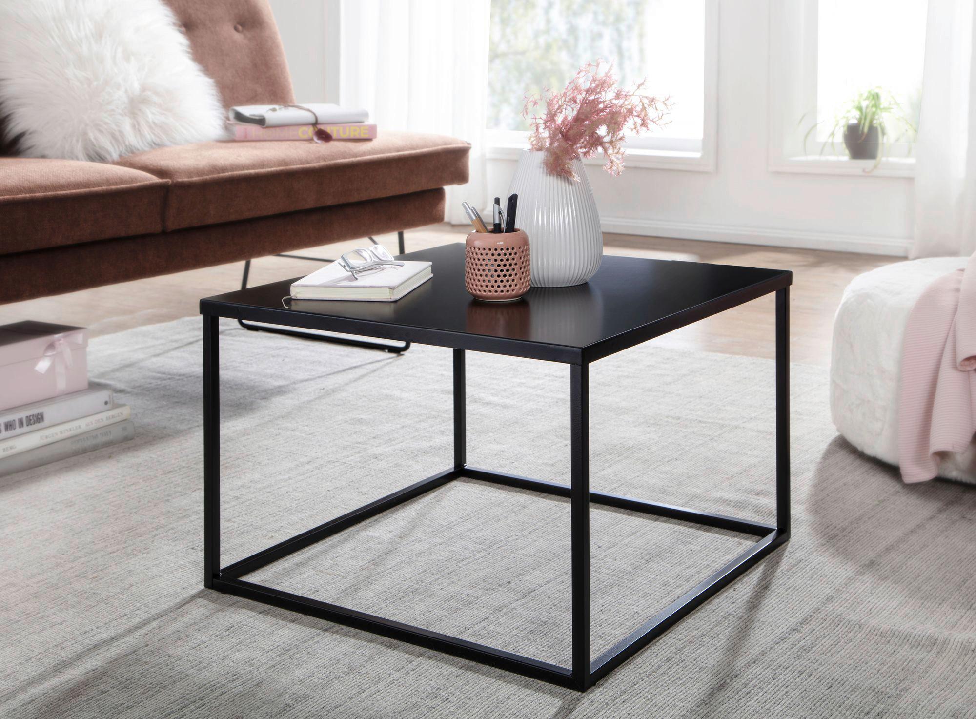Konferenčný stolík čierny š: 60cm - čierna, Modern, kov (60/60/40cm) - MID.YOU