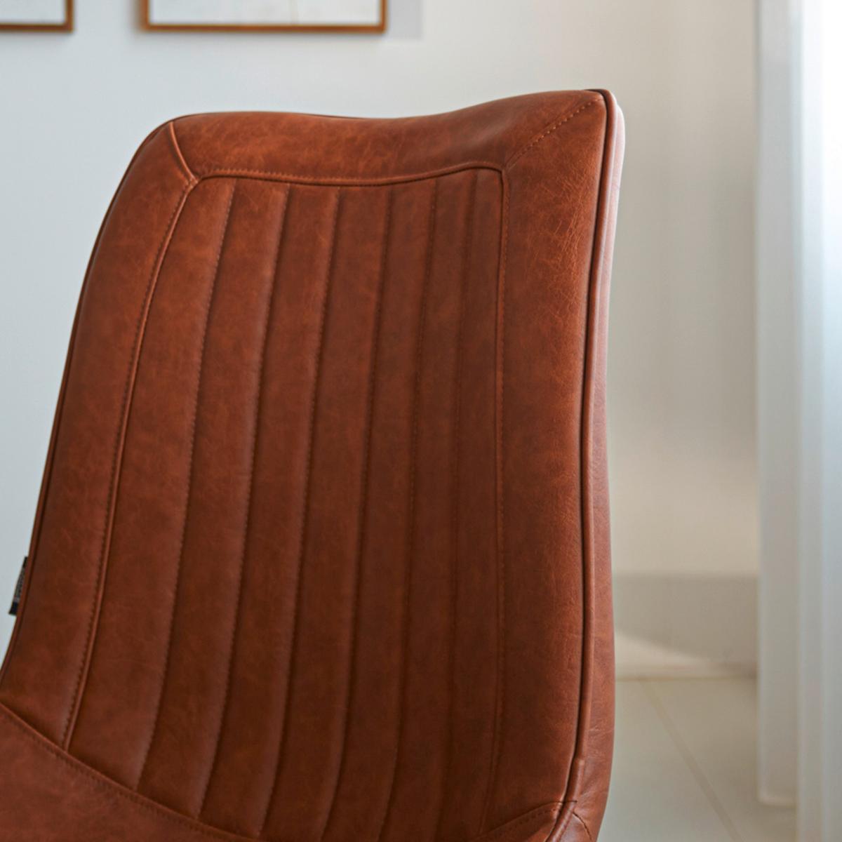 Stuhl-set Liano Cognac, B: 45,5 Cm - Cognac/Schwarz, MODERN, Textil/Metall (45,5/89,5/60cm) - MID.YOU