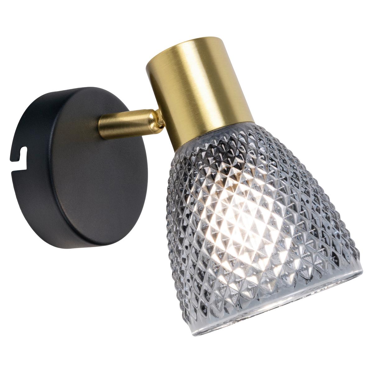 Wandleuchte Exkl. E14, 40w - Schwarz, LIFESTYLE, Glas/Metall (16,5/8,5/14cm) - Näve