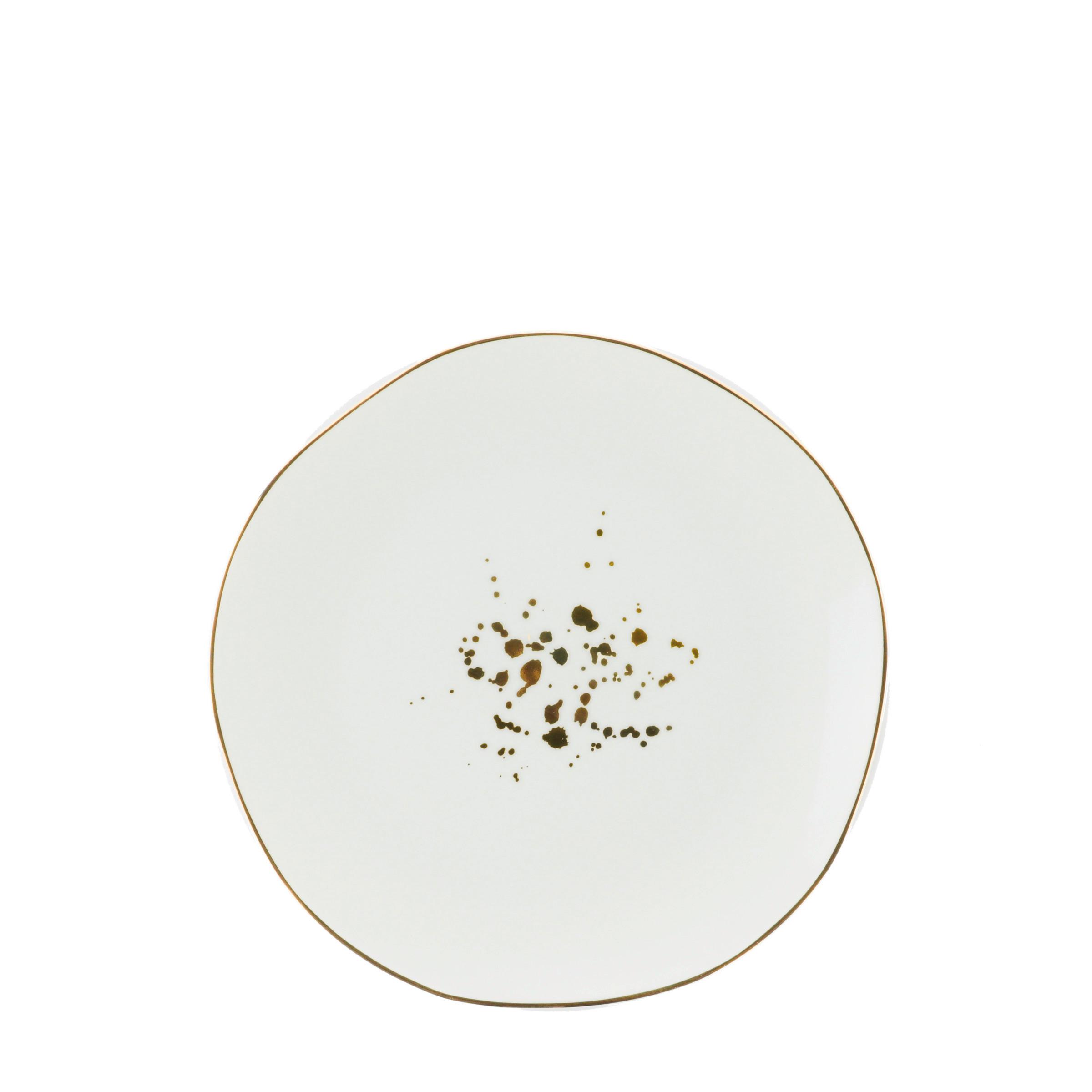Dezertní Talířek Onix - bílá/barvy zlata, Moderní, keramika (20,5cm) - Premium Living