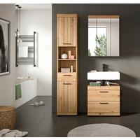 Badezimmer Scout Eiche Artisan Dekor B: 97cm - Schwarz/Eiche Artisan, Trend, Glas/Holzwerkstoff (97cm) - MID.YOU