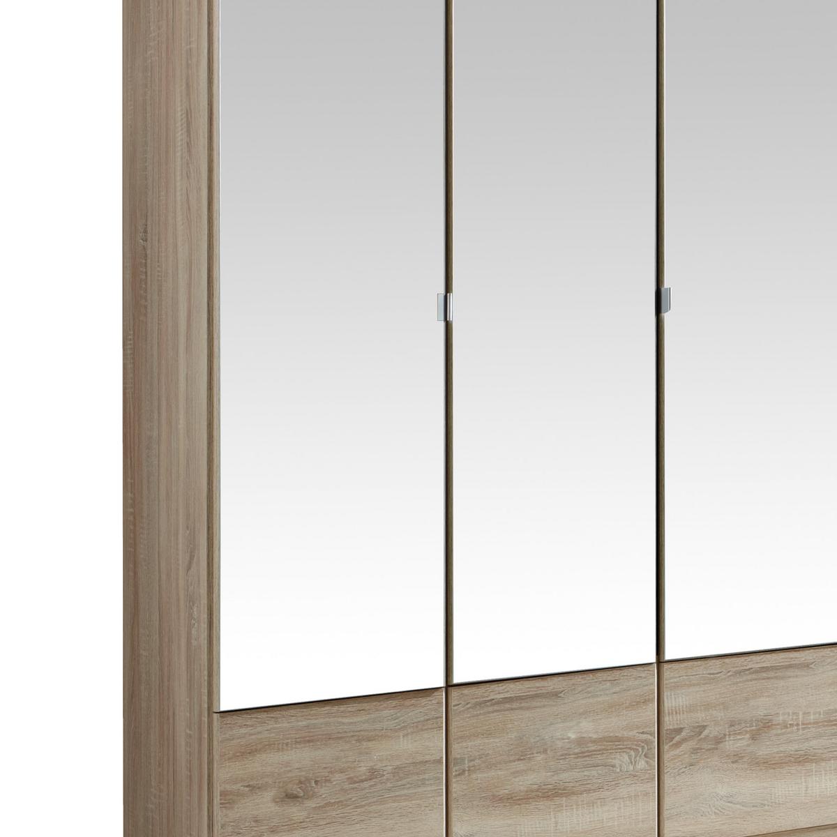 Drehtürenschrank Mit Spiegel 180cm Imago, Sägerau Dekor - Eichefarben, KONVENTIONELL, Glas/Holzwerkstoff (180/199/58cm) - MID.YOU