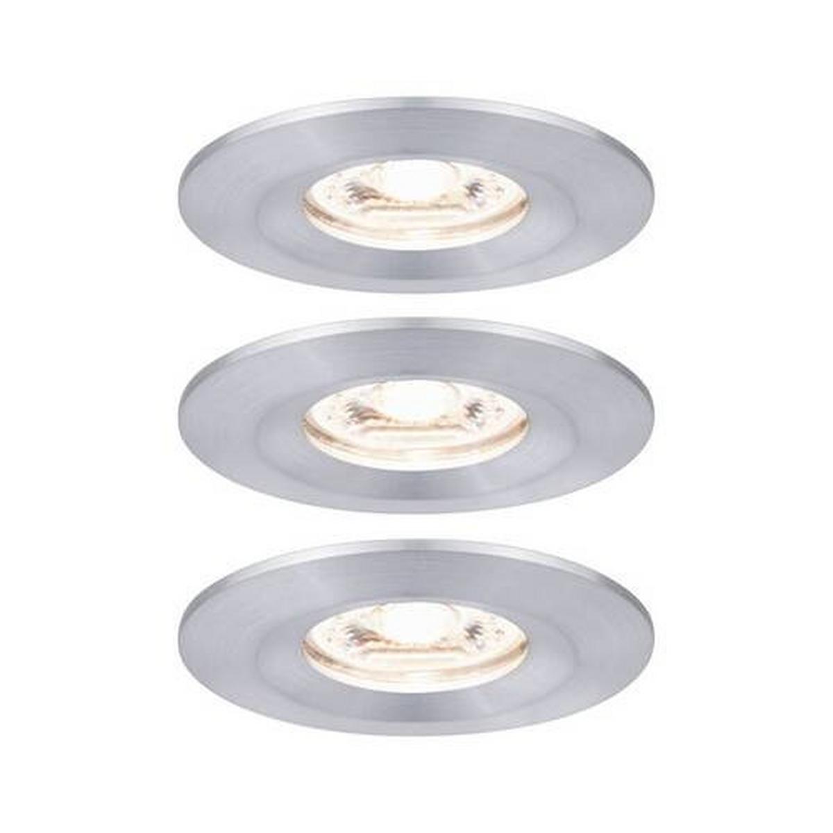 Led-deckenleuchte Ø 6,5 Cm 3er-Set Alufarben Rund - Alufarben, Basics, Metall (6,5cm) - Paulmann