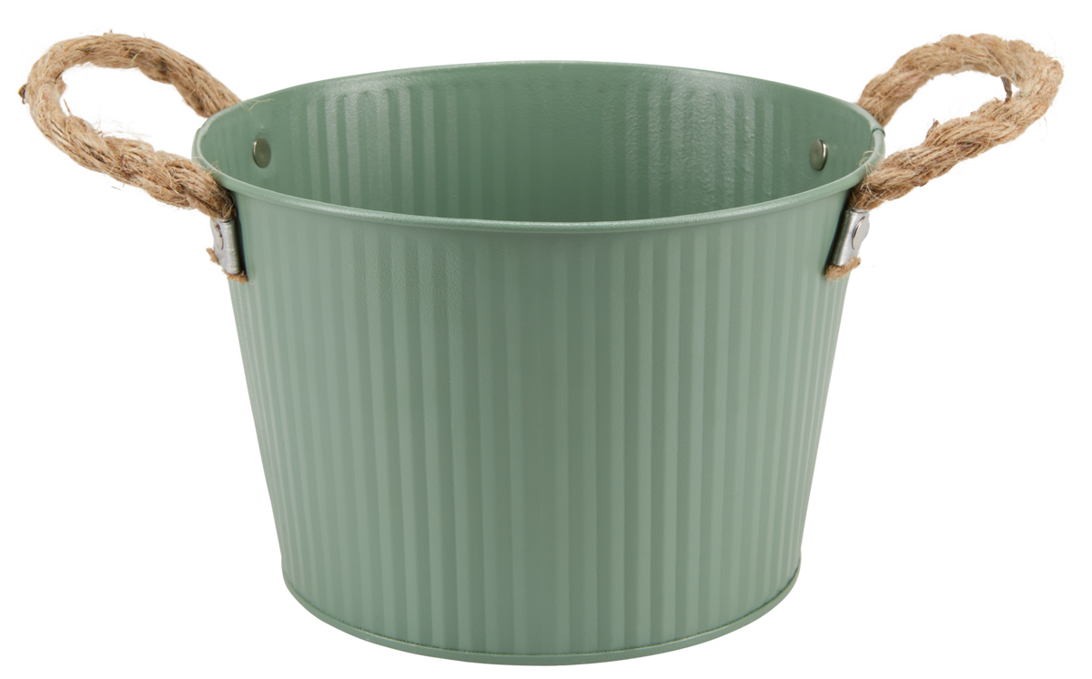 Blumentopf 3-Fach Sortiert - Dunkelgrün/Hellgrün, Basics, Metall (19,5/19,5/13cm)