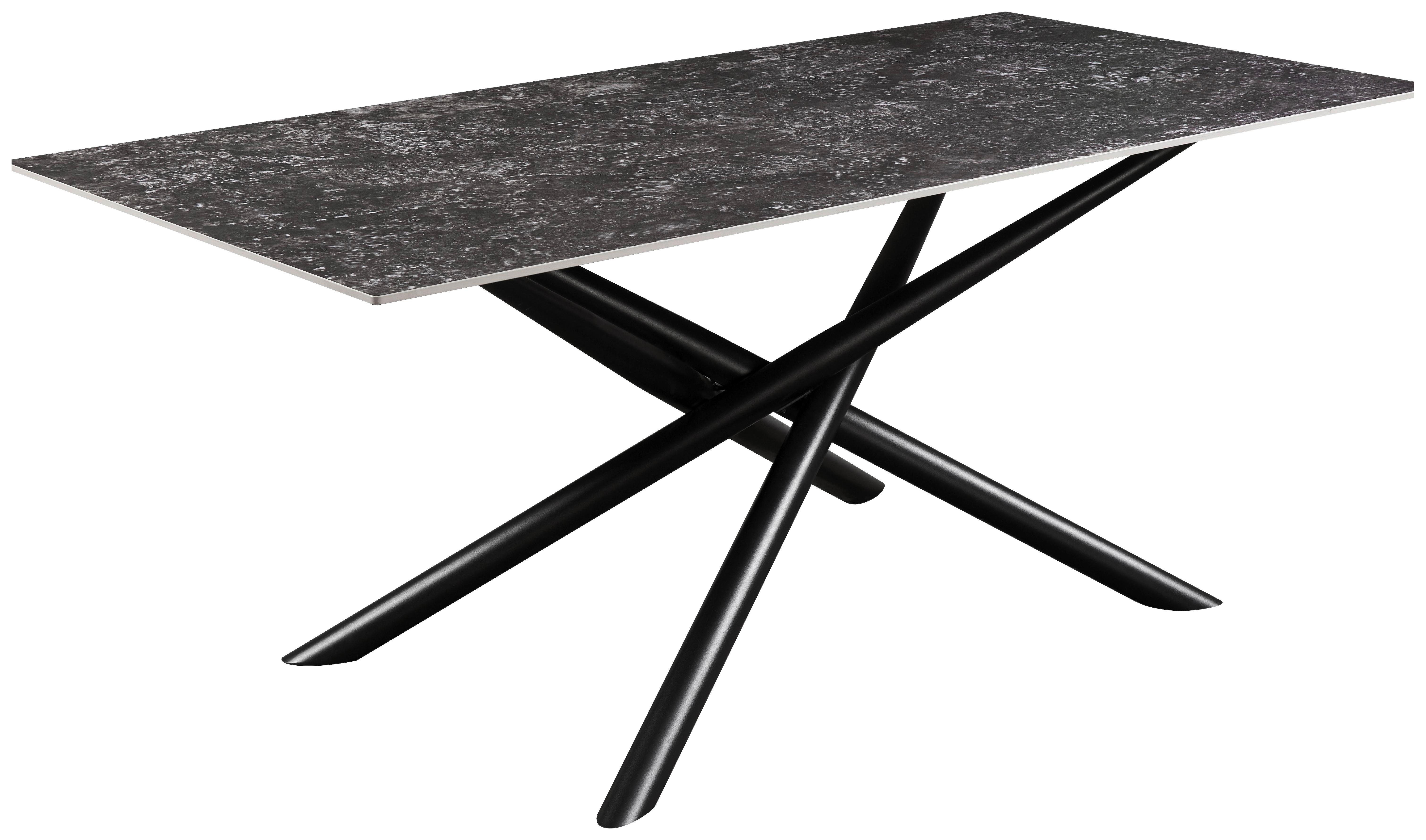 Jídelní stůl DAVID 180x90 - šedá/černá, Moderní, kov/keramika (180/76/90cm) - Mömax
