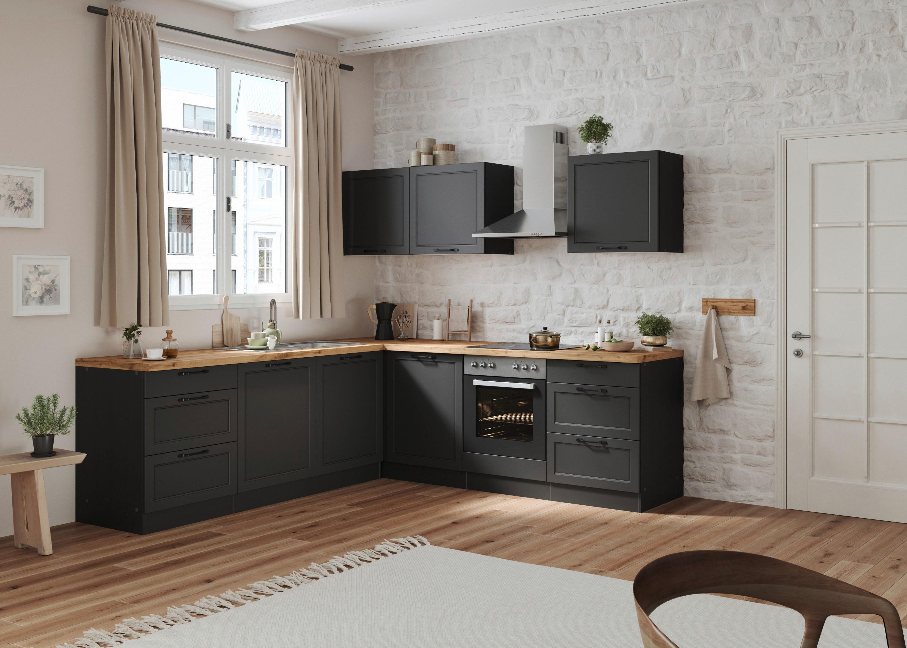 Eckunterschrank Meran B: 120 cm Grau/Eiche Dekor - Eiche Wotan/Grau, LIFESTYLE, Holzwerkstoff (120/86/60cm) - Held