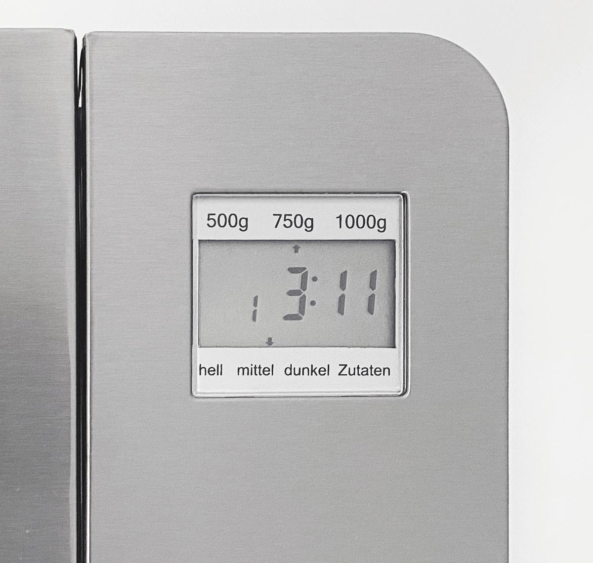 Brotbackautomat 650w, 19 Programme - Edelstahlfarben, Basics, Metall (34,3/31/26,5cm) - Bikitchen