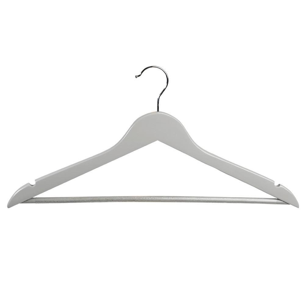 Kleiderbügelset Holz Grau, 12 Stk. - Grau, Basics, Holz (44,5/1,2/23,5cm) - Kesper