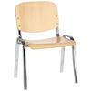 Besucherstuhl Xt 600 Stapelbar Buche-/chromfarben Bis 100 Kg - Chromfarben/Buchefarben, Basics, Holz/Metall (58/81/48cm) - MID.YOU