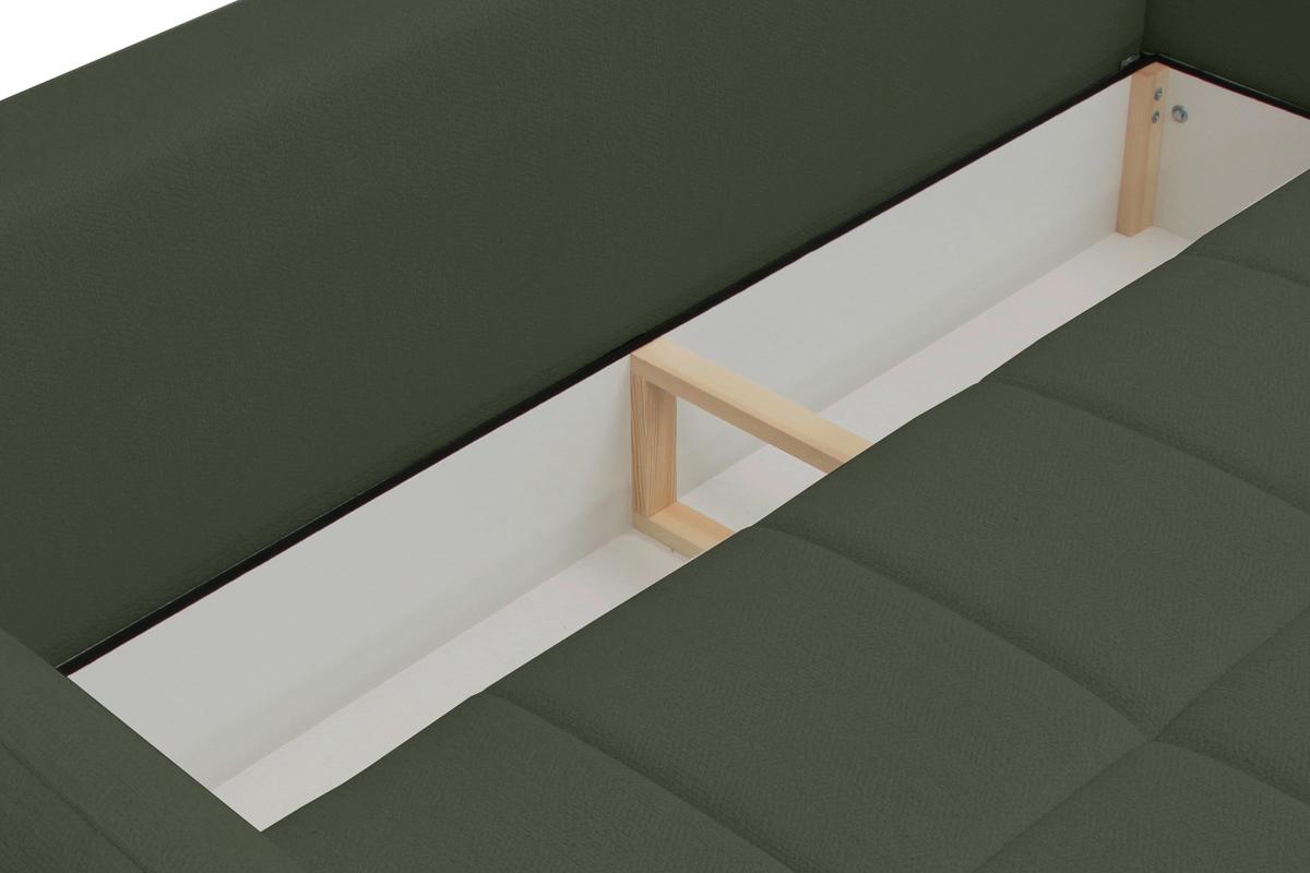 Schlafsofa Supra, Grün B: 245 Cm - Schwarz/Grün, Design, Holz/Textil (245/90/117cm) - MID.YOU