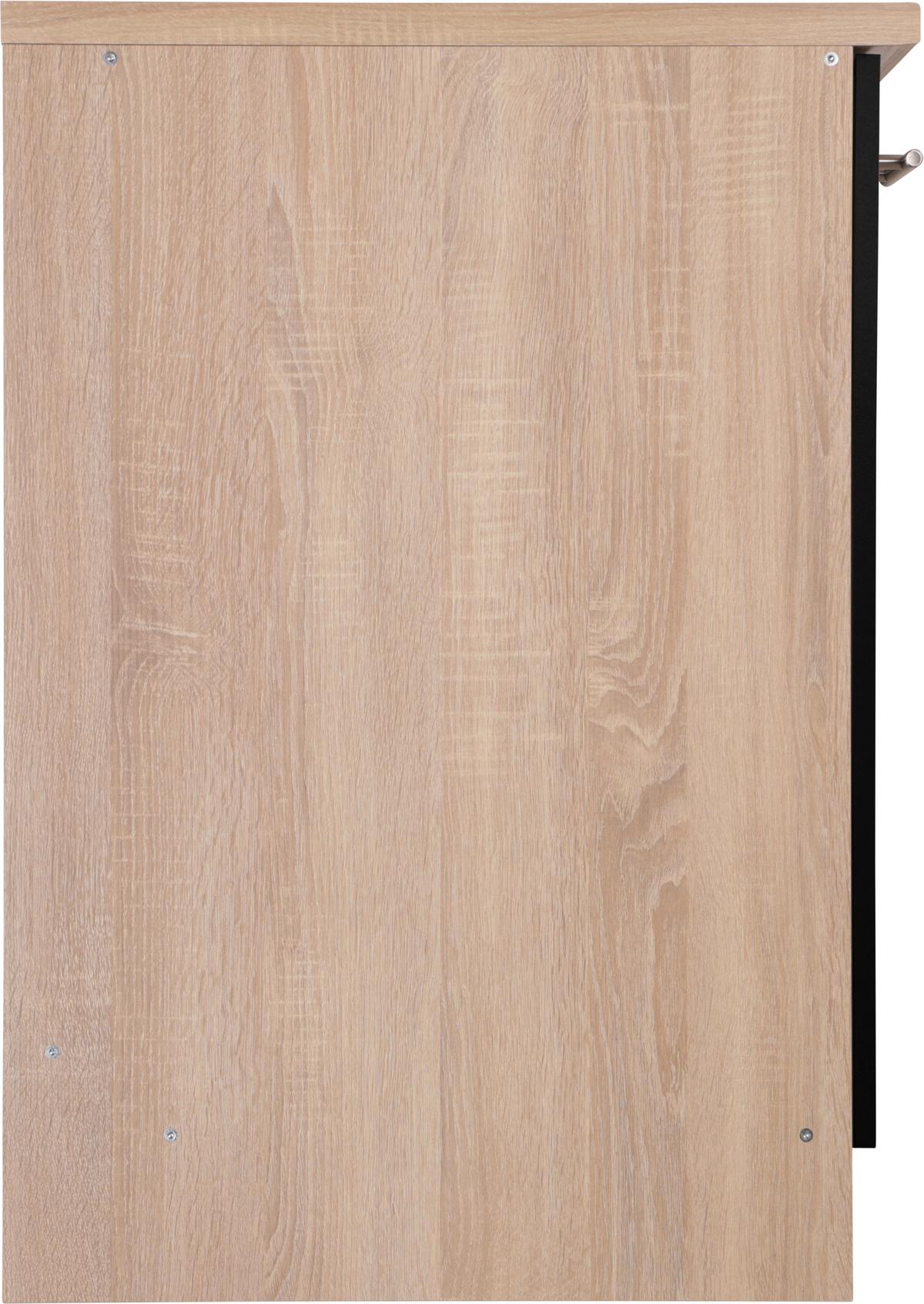 Spülenunterschrank Merle Schwarz, Eiche Dekor B: 50 cm - Eichefarben/Schwarz, Basics, Holzwerkstoff (50/84,8/60cm) - Respekta