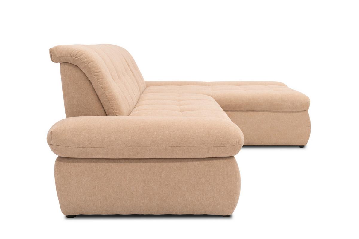 Ecksofa mit Schlaffunktion Moric Beige Mikrofaser - Chromfarben/Beige, KONVENTIONELL, Textil (300/172cm) - MID.YOU