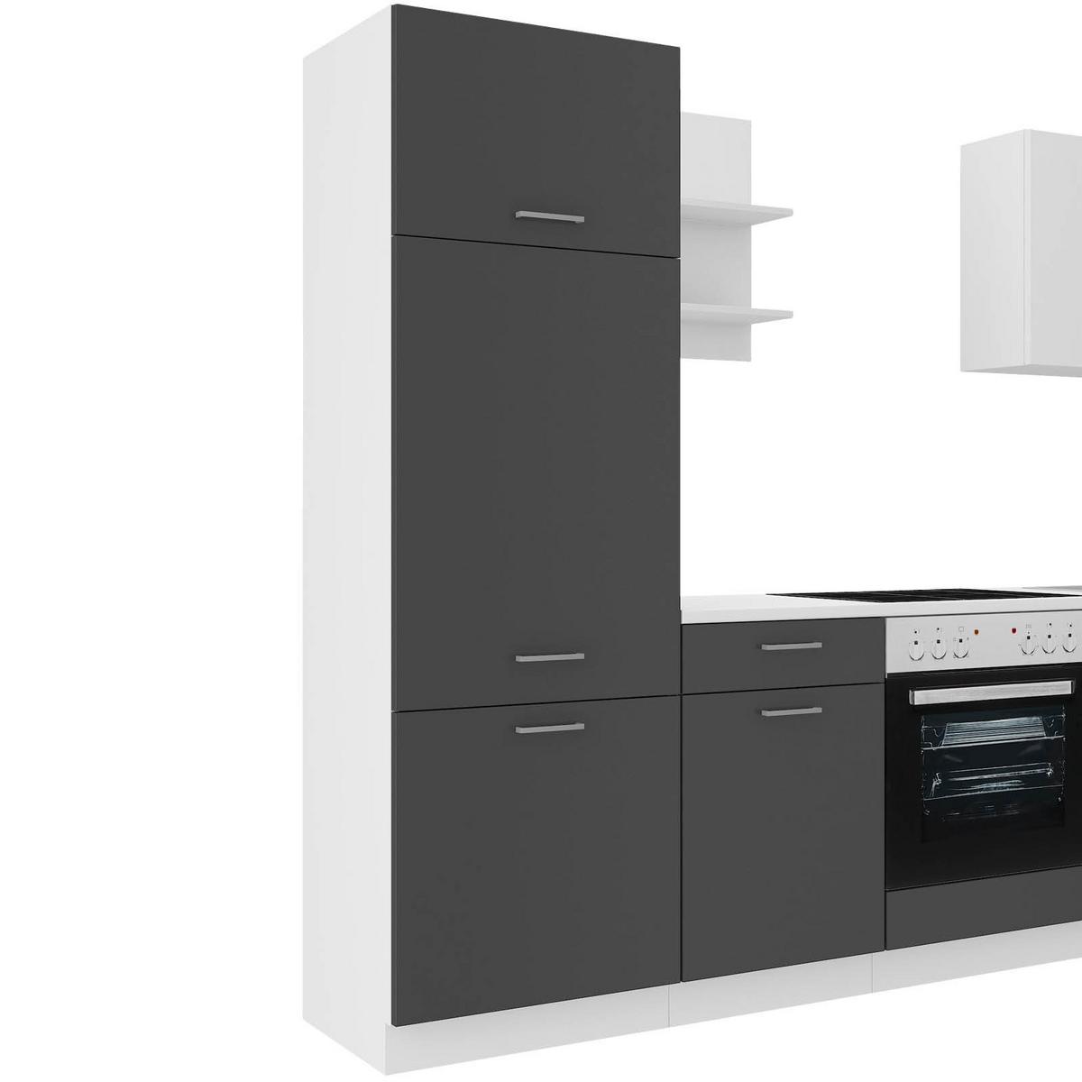 Küchenzeile Promo Ohne Geräte 270 Cm Grau/weiß, Modern - Weiß/Grau, KONVENTIONELL, Holzwerkstoff (270cm)