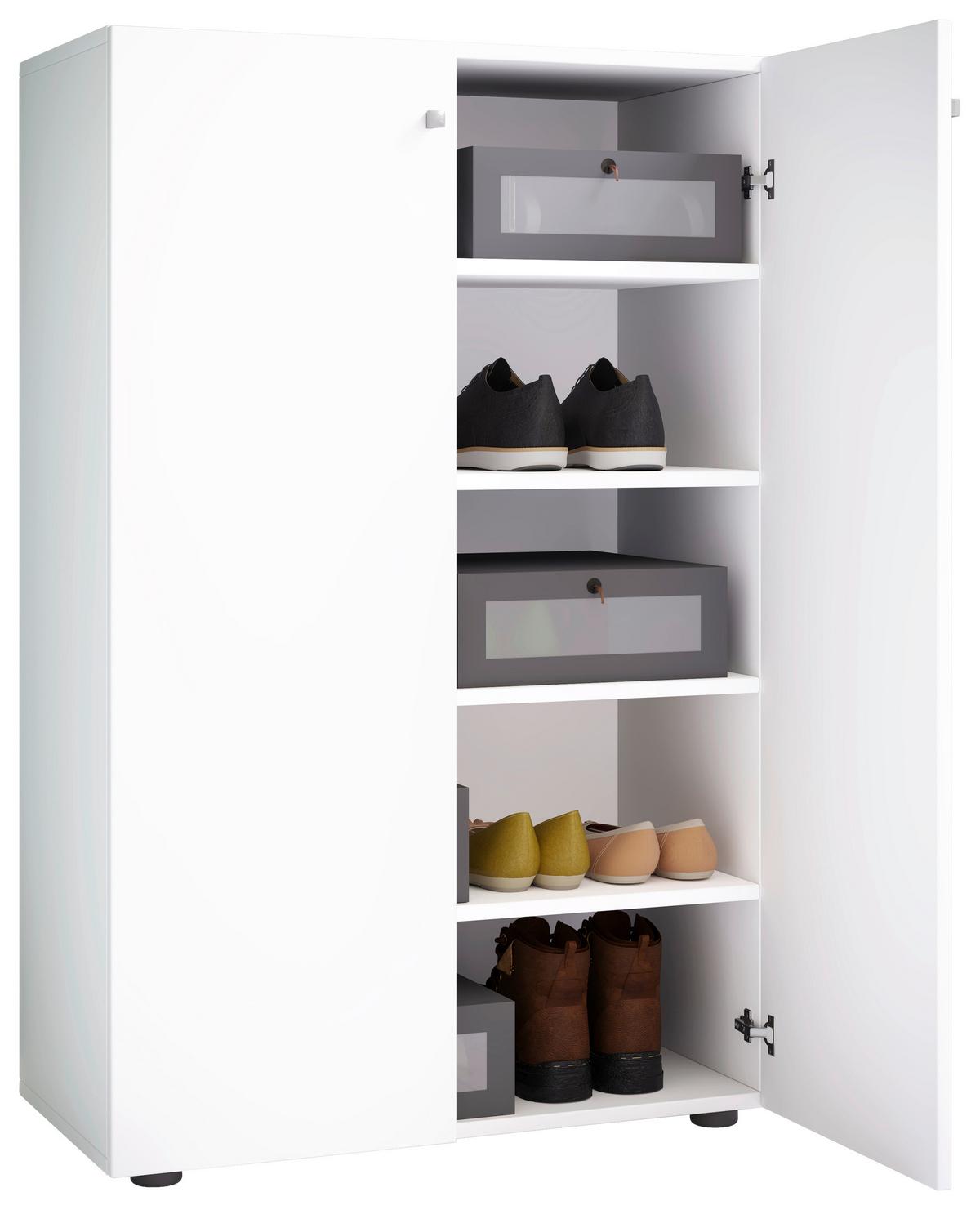 Schuhschrank Lona XL Weiß 2-Türig B: 70 cm - Schwarz/Weiß, KONVENTIONELL, Holzwerkstoff (70/110/39cm) - MID.YOU