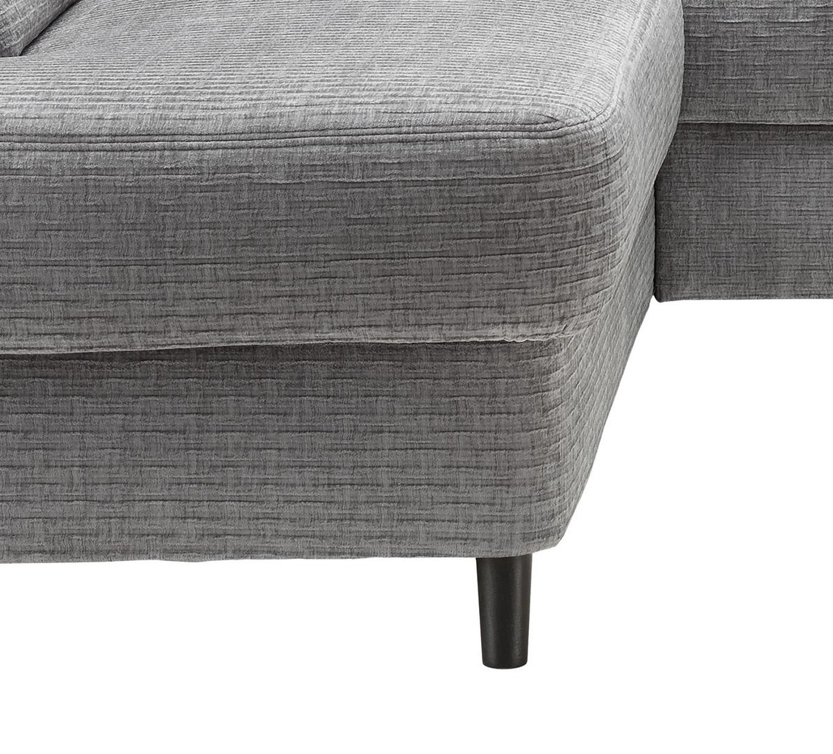 Ecksofa Cavoli Grau Relaxfunktion S: 190x266 Cm - Schwarz/Weiß, MODERN, Textil (190/266cm) - Livetastic