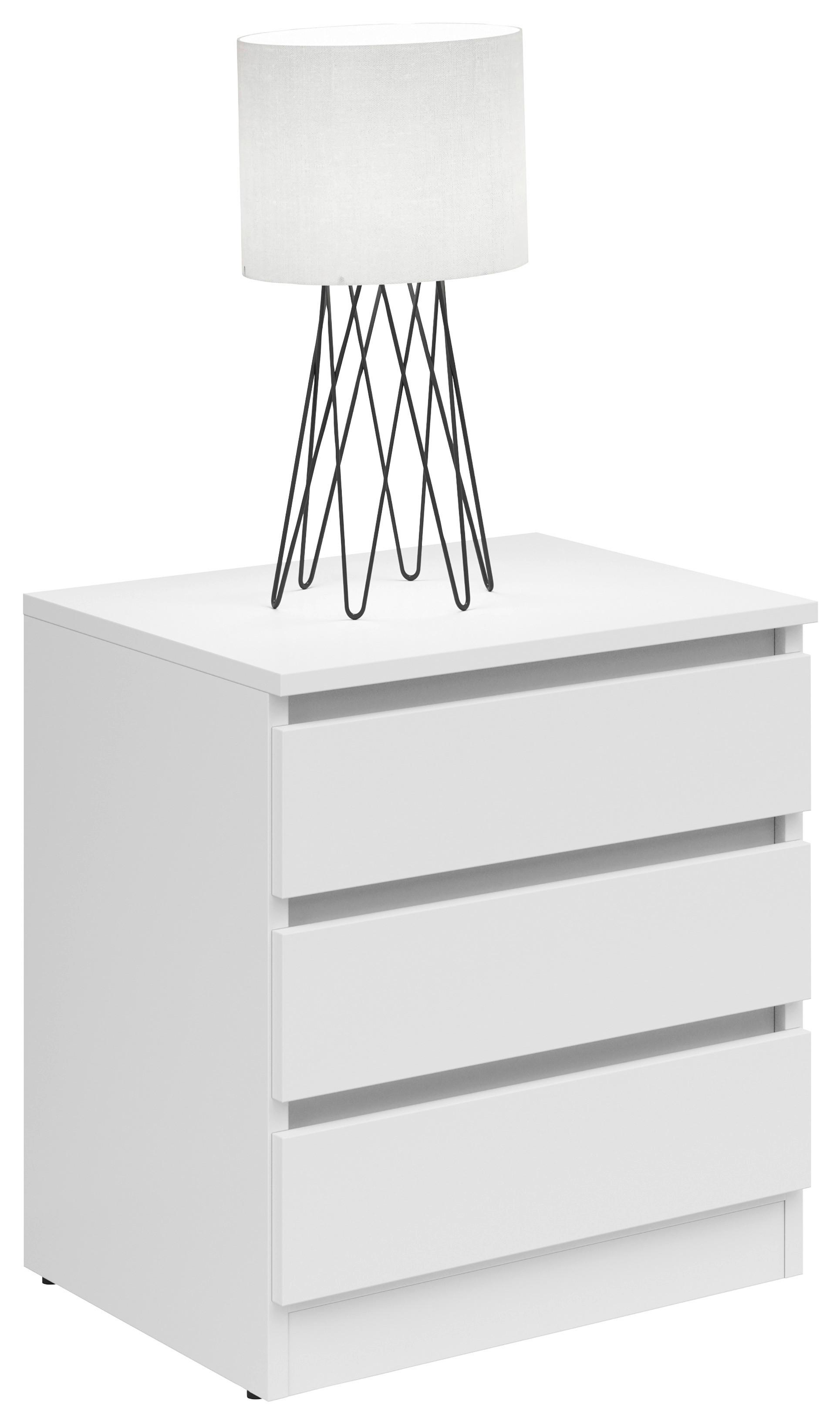 NOČNÝ STOLÍK SATURN - biela, Konventionell, kompozitné drevo (45/52/42cm)