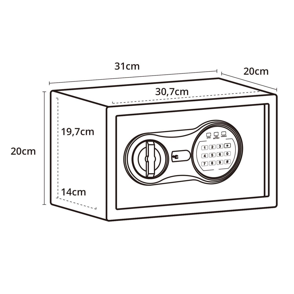 Tresor Safe Compact Iii - Schwarz, Basics, Metall (31/20/20cm) - MID.YOU