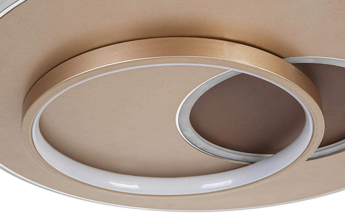 Led-deckenleuchte Lejla Ø 50 Cm - Chromfarben/Mokka, MODERN, Kunststoff/Metall (50/7cm) - Luca Bessoni