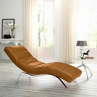 Relaxliege Swing Silver Cognac B: 65 Cm - Cognac/Silberfarben, Design, Textil (65/65-95/171cm) - Livetastic
