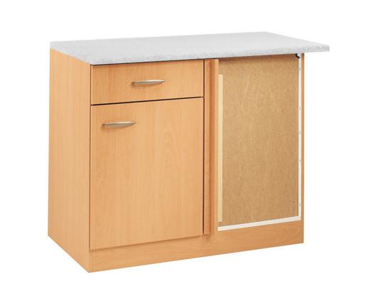 Freundliches Holzdekor in Bucheoptik Küchenunterschrank in Holzdekor