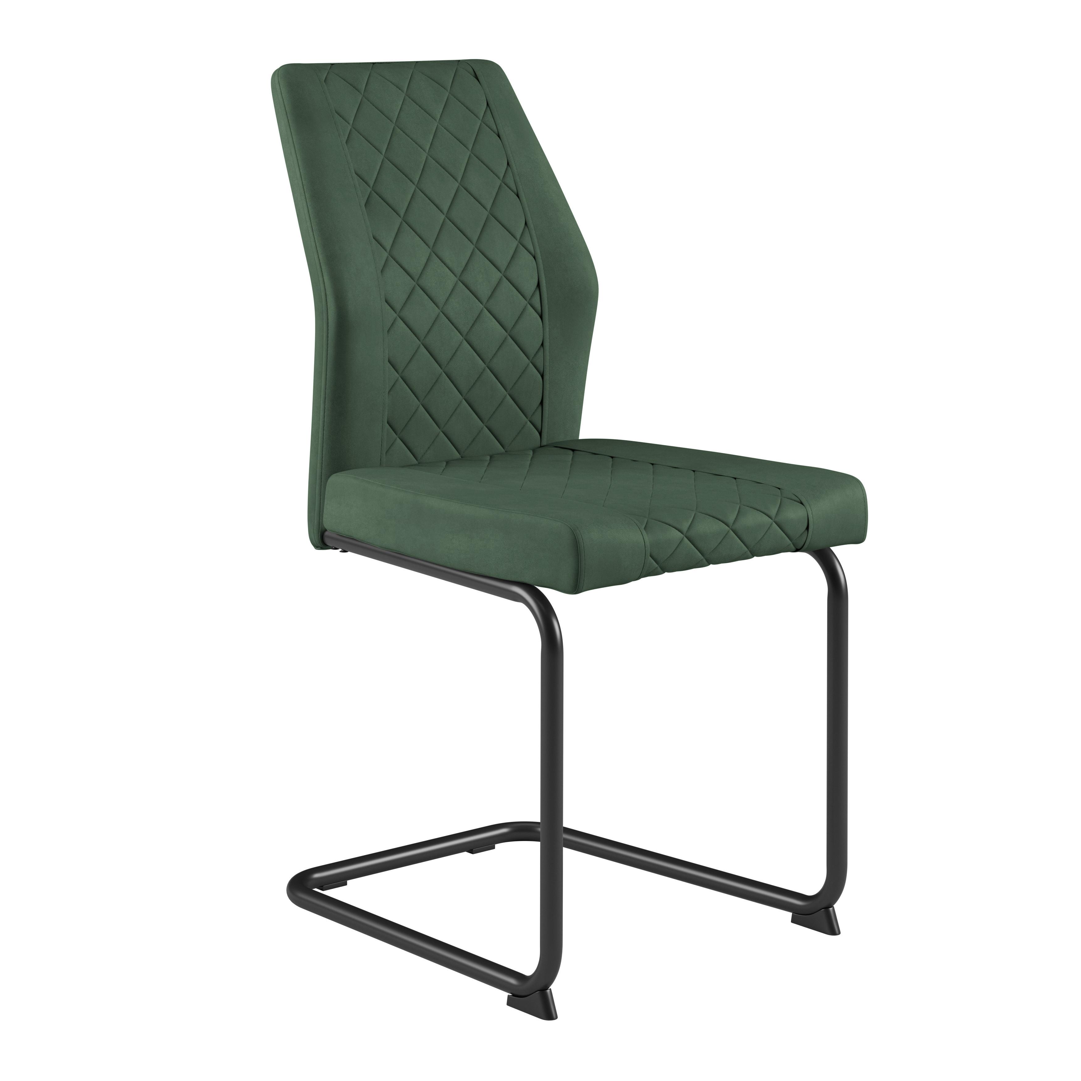 Stuhl Nina Velours Grün, B: 49 cm - Grün, MODERN, Textil/Metall (44/98/60cm)