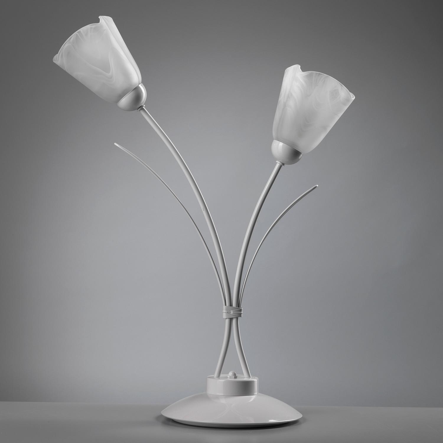 Nachttischleuchte 4802/lg - Weiß, KONVENTIONELL, Glas/Metall (42/60cm)
