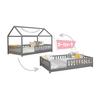 Kinderbett 90x200 cm Hellgrau Abnehmbares Dach - Hellgrau/Naturfarben, MODERN, Holz (90/200cm) - MID.YOU