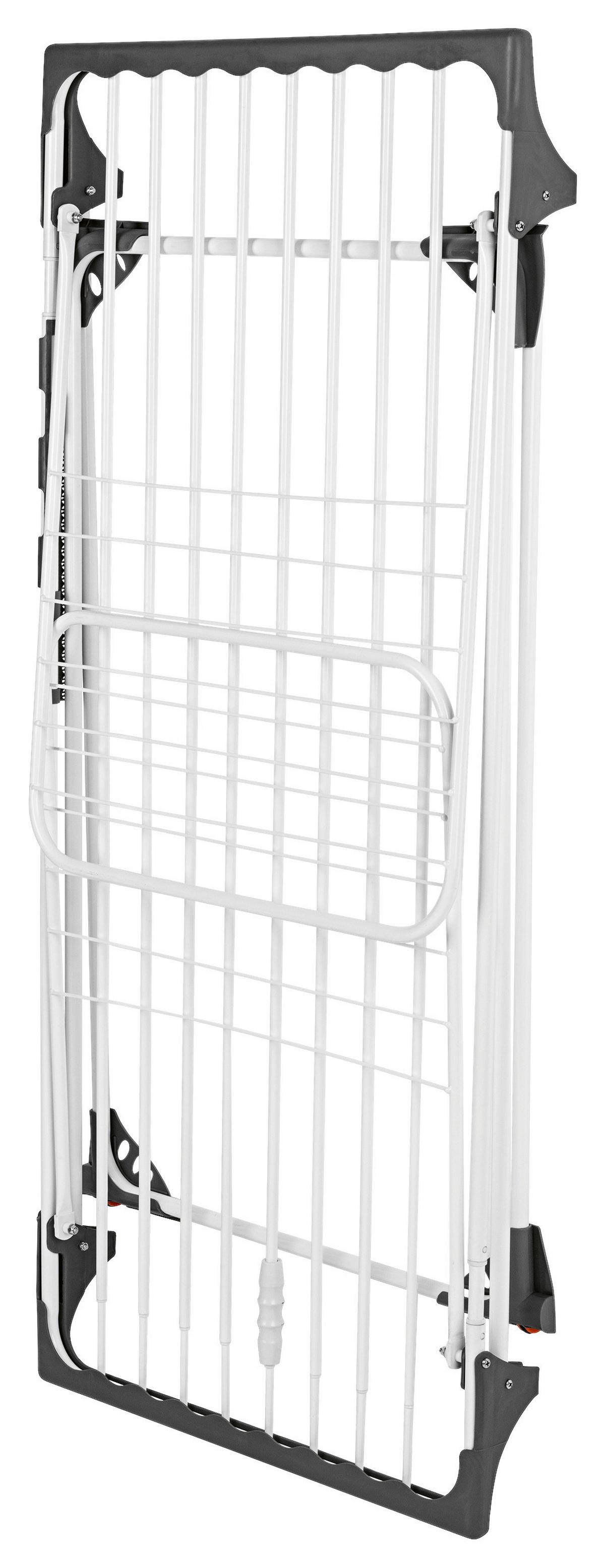 Wäscheständer Easymaxx, Grau, Weiß, Lxbxh: 258x56x100 Cm - Weiß/Grau, Basics, Kunststoff/Metall (258/56/100cm)