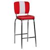Barová židle AMERICAN DINER červenobílá - bílá/barvy stříbra, Moderní, kov/plast (40/110/38cm) - MID.YOU