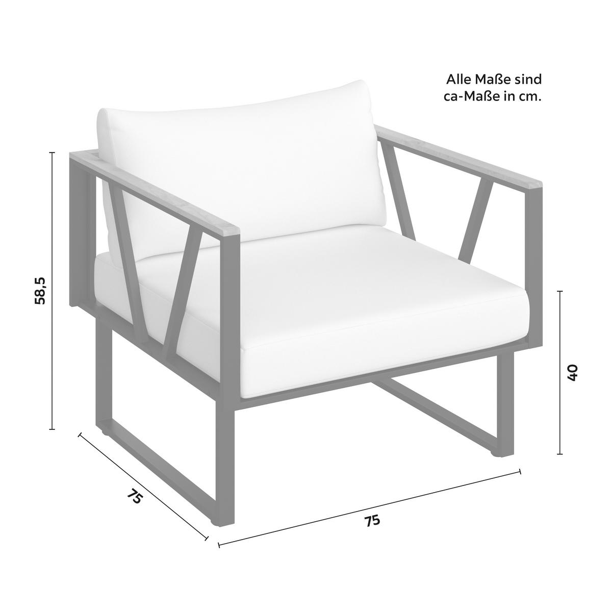 TERASOVÁ SEDACIA SÚPRAVA LORETTA - čierna/farba akácie, Modern, kov/drevo (80/75/80cm) - Bessagi Garden