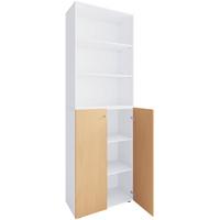 Aktenschrank Lona Weiß, Buche Dekor B: 70cm - Buchefarben/Weiß, Design, Holzwerkstoff (70/220/39cm) - MID.YOU