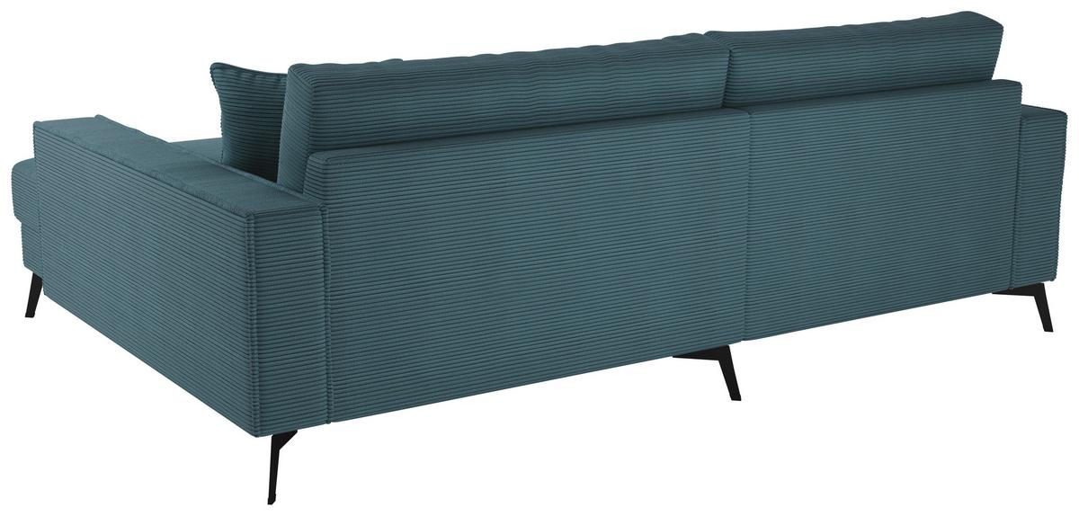 Ecksofa Ted Blaugrün S: 228x174 Cm - Blau/Schwarz, Trend, Textil (228/174cm)